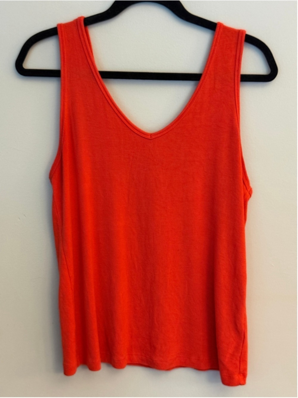 Cabi Orange Busy Tank Ribbed V-Neck Tank Top M
